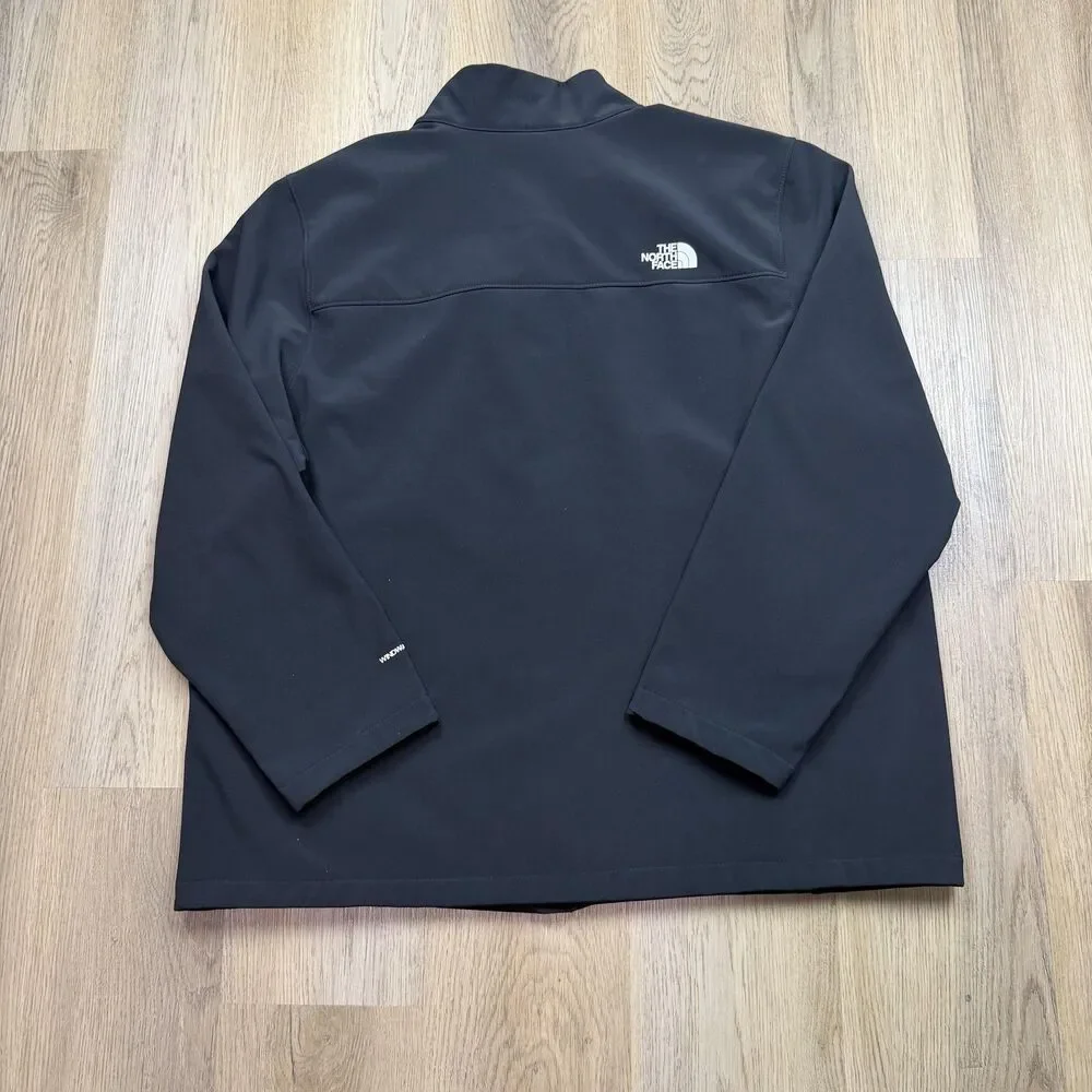 The North Face Jacket Mens 2XL Black Windwall Softshell Full Zip Outdoor Hiking